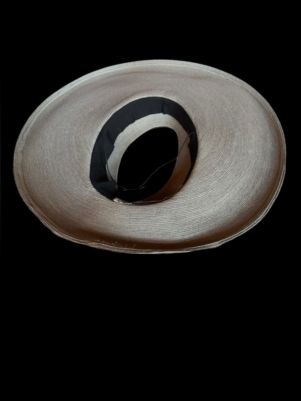 1950s L.S. Ayres‎ Open Crown Surrounded w/Green & Yellow Scarf Wide Brim Sun Hat - Picture 5 of 7